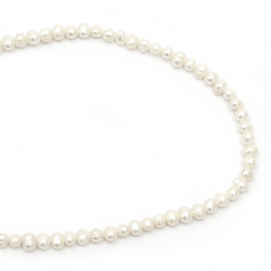 Perlele cu șnur naturală perlă 6~7 mm gaură 0,8 mm culoare crem ~56~58 bucăți
