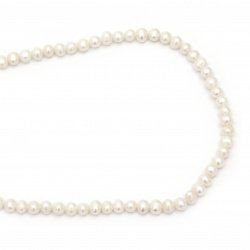 String Beads Natural Pearl 6~7mm Hole 0.8mm Class A Color Cream ~ 61 Pieces