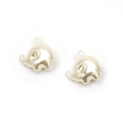 Pendant pearl elephant 19x18x12 mm hole 2 mm color cream -20 grams ~ 15 pieces
