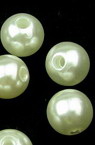 Perla 10mm gaură 2mm alb -50 grame ~ 100 buc