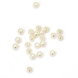 Bead pearl ball 4 mm hole 1 mm mm color cream -20 grams ~ 745 pieces