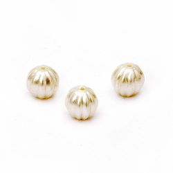 Faux Pearl Beads melon 12 mm hole 1.5 mm cream color - 20 grams ± 20 pieces