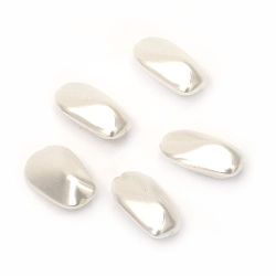 Bead pearl oval twisted 25x14.5x10 mm hole 1 mm color white -20 grams ~ 14 pieces
