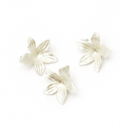 Fake Pearl Beads flower 26x28x7 mm hole 1 mm color cream -20 grams ~ 32 pieces