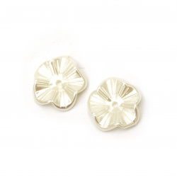 Pearl flower bead 22x5 mm hole 2 mm color cream -20 grams ~ 22 pieces