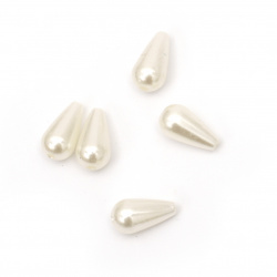 Bead pearl drop 15x8 mm hole 1.5 mm cream color -50 grams ± 120 pieces