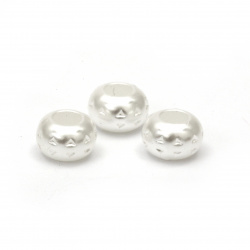 Bead pearl washer 9.5x6 mm hole 4 mm cream color -20 grams ± 75 pieces