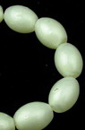 Pinted glass oval beads strands for jewelry making 11x8x8 mm hole 1 mm white ~ 80 cm ~ 72 pieces