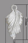Plastic Pearl Pendant / Leaf, Pearl Charm for Craft Jewelry Making, 30x16x3 mm, Hole: 3 mm white -20 pieces