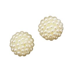 Imitation Pearl Acrylic Beads rough 18x20 mm hole 2 mm champagne color -20 grams ~ 9 pieces