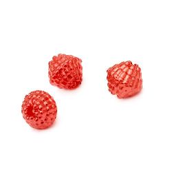 Faux Pearl Acrylic Beads rhombus 8x8 mm hole 1.5 mm red -20 grams ~ 98 pieces