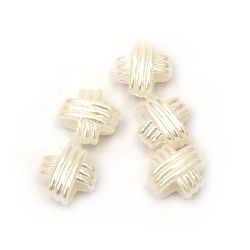 Faux Pearl Beads Acrylic 13x9mm hole 5mm color cream -20g ~ 36pcs