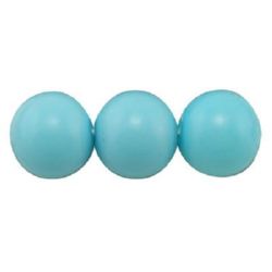 String glass pearl beads, solid ball for DIY earrings, necklace jewelry making 4mm hole 1mm light blue ~ 80cm ~ 216 pieces
