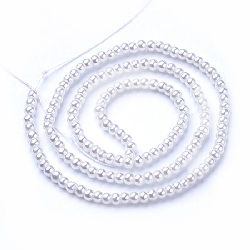 Naniz margele sticlă perlă 3 mm gaură 1 mm alb ~ 260 bucăți
