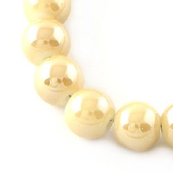 Pearl glass beads strands for jewelry making, DIY fringes of beads 3 mm hole 1 mm cream ~ 260 pieces