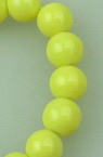 String glass beads, solid ball 6 mm yellow - 80 cm ~ 150 pieces