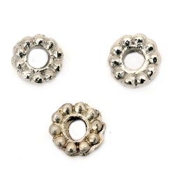 Margele inel metalic 7x2.5 mm gaură 2 mm culoare argint vechi -20 bucăți