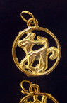 Zodiac semnează aur metalic de 18 mm în cerc -12 bucăți