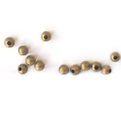 Metal chrome ball beads  for jewelry making, DIY fringes of beads - 4x1.3 mm hole - 100 pieces