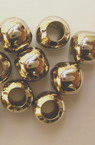 Metal silver filled round beads - 10x5 - mm hole - 50 pieces
