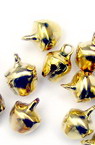 Metal Bells for DIY Making and Home Decoration, 8x10 mm, Hole: 1.5 mm, Golden Color, 50 pieces