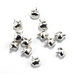 Metal Jingle bell for jewelry making and DIY decorations 8x10 mm hole 1.5 mm first quality color white - 50 pieces