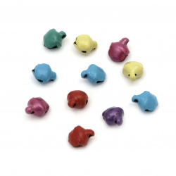 Metal Jingle bell for jewelry making and DIY decorations 6x8 mm hole 1.5 mm color mix - 50 pieces