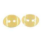 Oval metal button bead 10x14x1 mm hole 1 mm color gold - 5 pieces