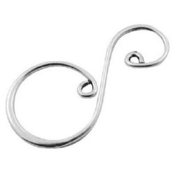 Elementul de conectare gaură de 37x21 mm 1 mm culoare argint -5 piese