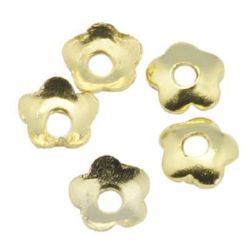 Bead metal hat 4 mm hole 1.2 mm color gold -50 pieces