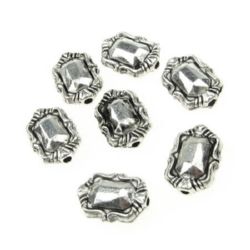 Vintage Metal Beads Tibetan Style, Antique Spacer Beads, 11x8x4 mm, Hole: 1 mm, Old Silver -10 pieces