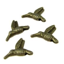 Metal Beads for Necklace Bracelet Jewelry Making / Bird, 14x18x4.5 mm, Hole: 1 mm, Antique Bronze-5 pieces