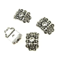 Spacer Beads Caps for Bracelet Necklace Earrings Jewelry Making, 10X8.5X2 mm, Hole: 1.5 mm, Antique Silver -10 pieces