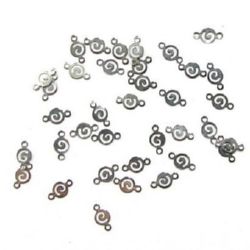 Connecting element metal figurine 4.8x8.8 mm hole 1 mm color silver -50 pieces