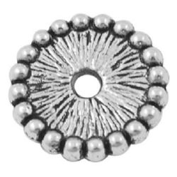 Round metal washer bead 12x2 mm hole 2~2.5 mm color silver - 10 pieces