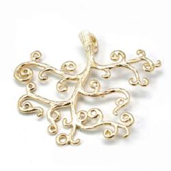 Connecting element tree of life 25x29x2 mm hole 2 mm gold color
