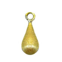 Shimmering bead - metal pendant 7.5x18 mm hole 3.5 mm color gold