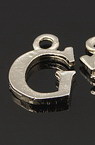 Pandantiv litere metalice G 14x10x1,5 mm -5 bucăți