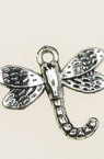 Pandantiv metalic libelula 19x22x2,5 mm orificiu 2 mm culoare argint vechi -10 bucăți