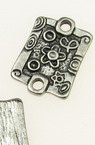 Placă metalică de conectare 15x22x2 mm gaură 2,5 mm culoare argint -5 piese
