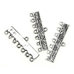 Metal Connecting Element, Connector Bead for Jewelry Making, 30x11x1 mm, Hole: 1.5 mm, Tibetan Silver -20 pieces