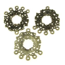 Element de conectare metal 28x33x2 mm gaură 1,5 mm culoare bronz antic -4 bucati