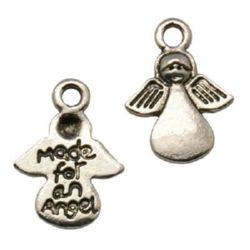Not Available Online. You can also buy at EM ART stores and at 0884400631 Pendant metal angel, flat bead with inscription "Made for an angel" for jewelry making 17.5x13 mm hole 2 mm color silver - 10 pieces
