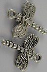 Tibetan Silver Metal Pendant /   Dragonfly, DIY for Necklace and Bracelet Jewelry Making, 16x20x2.8, mm, Hole: 2 mm, 10 pieces