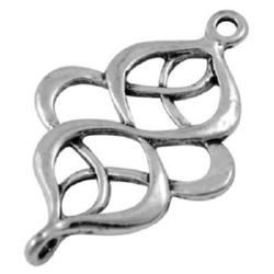 Connecting element metal figurine 27x18x2 mm hole 1.5 mm color silver -5 pieces