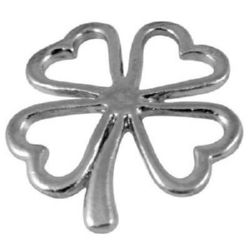 Metal Charm / Four-leaf Clover, DIY for Necklace and Bracelet Jewelry Making, Antique Silver, 32x30x2 mm, 10 pieces