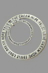 Metal pendant  - two rings in each other withe the inscription "Love dream hope trust" 34x1 mm hole 1 mm color silver  - 2 pieces