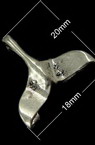 Pandantiv metal 20x18x1 mm orificiu 2 mm culoare argintiu -10 bucăți