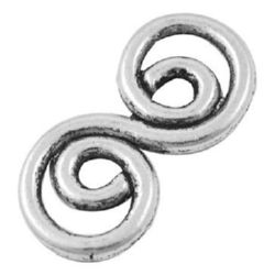 Conectare metal 26x13x2 mm orificiu 3 mm culoare argintiu -4 bucăți