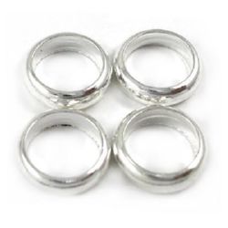 Bead metal ring 5x1.8 mm hole 3.5 mm color white -30 pieces